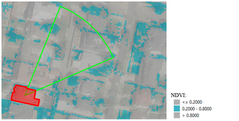 NDVI in 250ft NE wedge